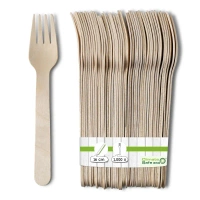 Tenedor de madera sostenible, 16cm, 1000 unidades.