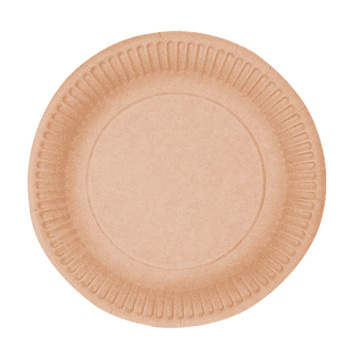 Plato de papel kraft redondo 18 cm, 50 unid.