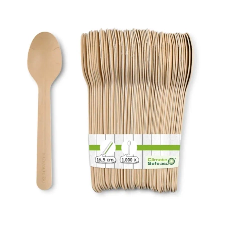 Cucharita desechable de papel, 16,5cm 1000 unidades.
