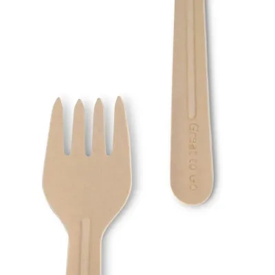 Tenedor desechable de papel, 16,5cm 1000 unidades.