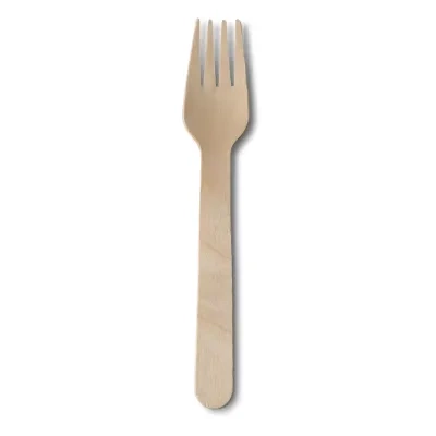 Tenedor de madera sostenible, 16cm, 1000 unidades.