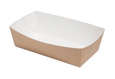 Bandeja de papel kraft honda 14 x 7 x 4,5 cm 100 uds.