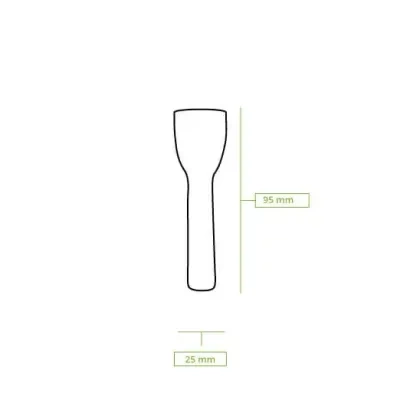 Cucharita de papel para helados, 9,5cm, marrón, 4000 unidades.