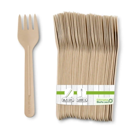 Tenedor desechable de papel, 16,5cm 1000 unidades.