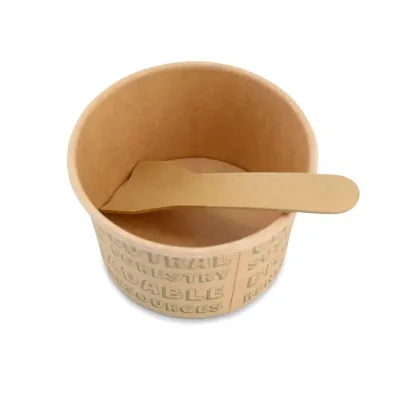 Cucharita de papel para helados, 9,5cm, marrón, 4000 unidades.