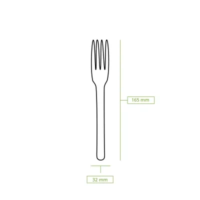 Tenedor desechable de papel, 16,5cm 1000 unidades.