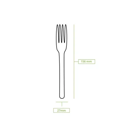 Tenedor de madera sostenible, 16cm, 1000 unidades.