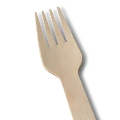 Tenedor de madera sostenible, 16cm, 1000 unidades.